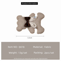 Coffee Bear Bow Hair Clips for Kids – Premium Fabric Fringe Clips (2-Pack)
