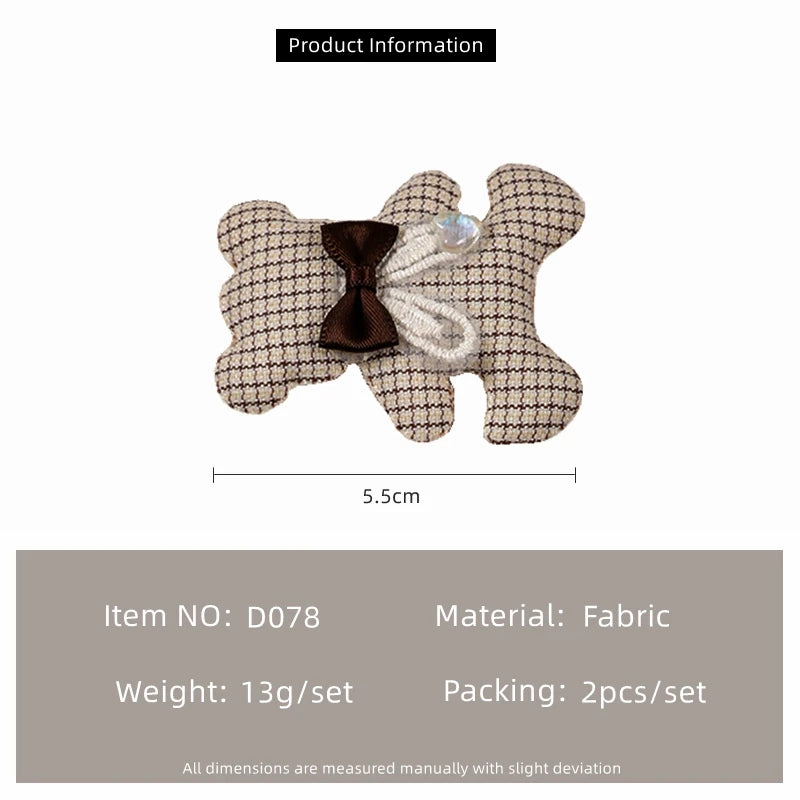 Coffee Bear Bow Hair Clips for Kids – Premium Fabric Fringe Clips (2-Pack)