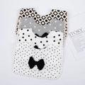 Unisex Baby Drool Bib with Bow Tie — Cotton, Dots & Hearts Print