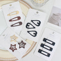 Frosted Metal BB Hair Clips – Drop & Heart Side Bangs Hairpins (3-Piece Set)