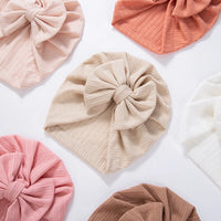 Baby Turban Bow Beanie Hat — Soft Cotton, 0–3Y