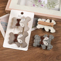 Coffee Bear Bow Hair Clips for Kids – Premium Fabric Fringe Clips (2-Pack)