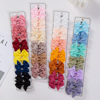 Mini Macaron Ribbon Hair Bow Clips — Baby Girls, Pastel