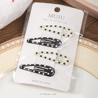 Polka Dot BB Hair Clips – Metal Star Hairpins for Girls (4-Pack)