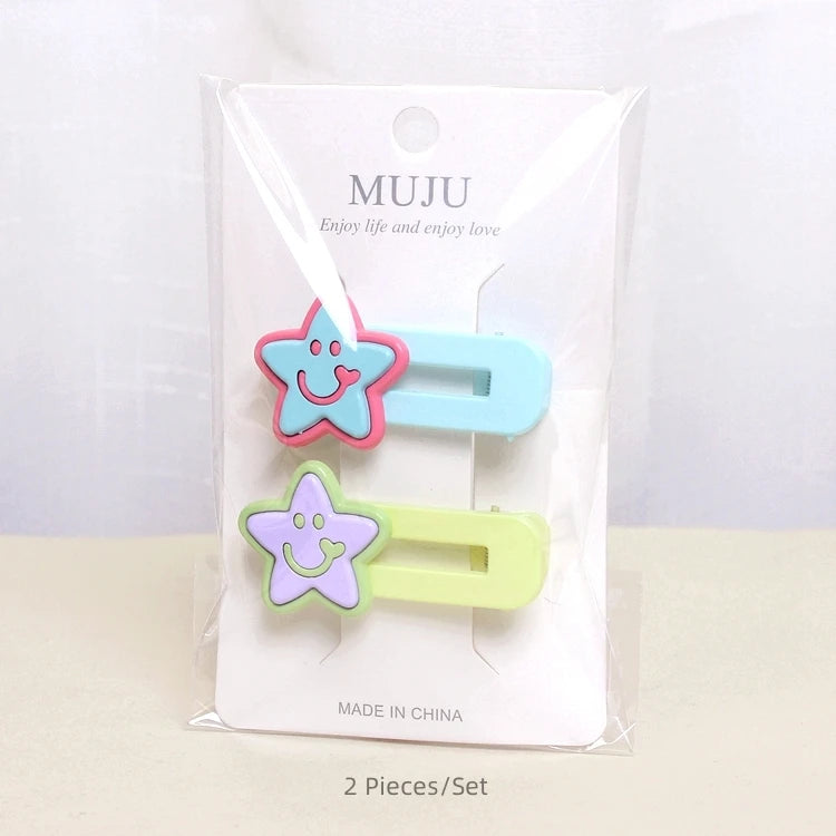 Korean Cartoon Side Hair Clips for Girls – Sweet Kids' Hairpins (Mixed Colours)