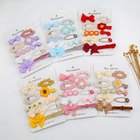 Hot Sale 12 PCS/set Cartoon Cloth Kids Hairpins Wholesale Bow Hair Clip Accessories Children's Duck Hair Clips