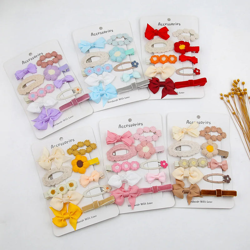 Hot Sale 12 PCS/set Cartoon Cloth Kids Hairpins Wholesale Bow Hair Clip Accessories Children's Duck Hair Clips