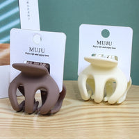 Stylish New Design Korean Version 4.5cm Pumpkin Hair Claws Rapid Sample Frosted PC Material for High Ponytail Girl