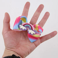 Spring/Summer Fancy Rainbow Hair Bows Hairclips Toddler Girls Cute Ribbon Hairclips Boutique DIY Baby Girl Hair Accessories