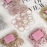 Wholesale 100Pcs Top Selling High Quality 3CM Glitter Kids Round Elastic Hair Ties Rubber Bands Rope