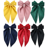 Oversized Silk Ribbon Butterfly Hair Clips for Women – Long Tail Bow Barrettes (40cm)