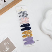 10Pcs Floral Printed Embroidery Cotton Hair Clips Barrettes Hairpins Snap BB Clips Hair Bows for Girls Hair Accessories Set
