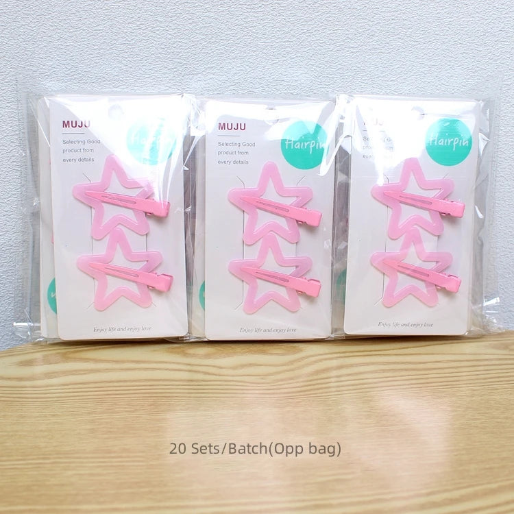 Jelly Star Hair Clips for Girls – Sweet Resin Bangs Clips (2 Pairs)