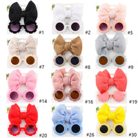 2Pcs/Set Wholesale Nylon Headband Sunglasses Set Sweet Bow Floral Plastic Glasses Combination Photography Supplies