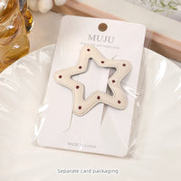 Sweet Star BB Hair Clips for Women – Drippy Oil Spot Fabric Hairpins (2-Pack)