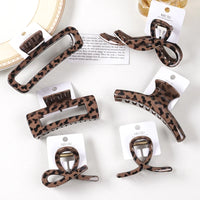 Leopard Print Hair Claw Clip for Women – Large Kawaii Coffee Colour Claw (13cm)