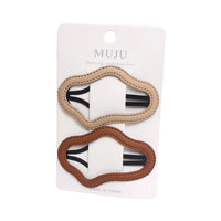 Korean Cloud & Star Snap Hair Clips – PU Leather Hairpins for Women (2-Piece Set)