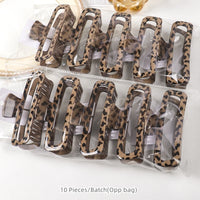Leopard Print Hair Claw Clip for Women – Large Kawaii Coffee Colour Claw (13cm)