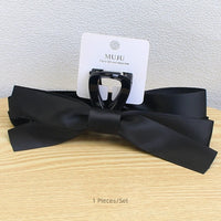 17cm Hepburn Style Black Bow Hair Claw Female Large Size Hair Clip Back Head  Hair Claw Clip for Women