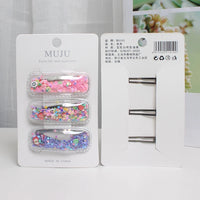 Quicksand Glitter BB Hair Clips for Girls – Gradient Sequin Side Bangs Clips (3-Piece Set)