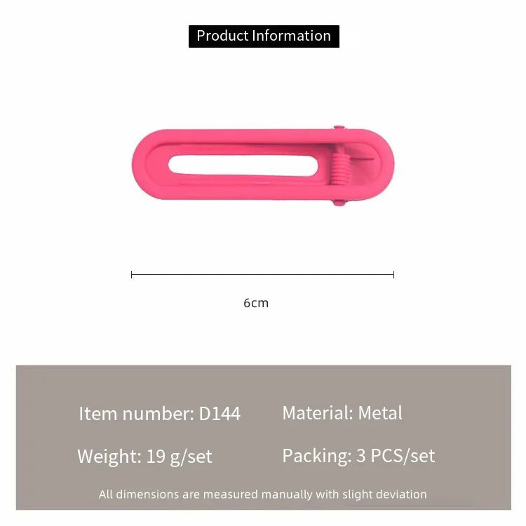 Korean Gradient Glitter Metal Hair Clips for Girls – Sweet Bangs Side Clips (3-Piece Set)