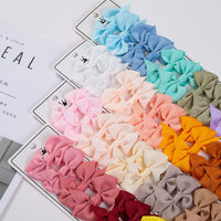 Mini Macaron Ribbon Hair Bow Clips — Baby Girls, Pastel
