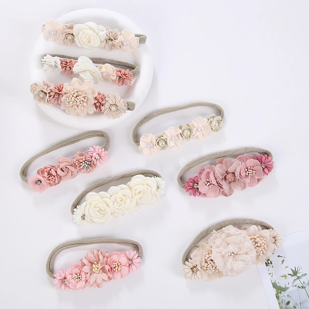 Chiffon Flower Princess Headband — Super Elastic, Newborn to 4Y
