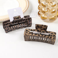 Leopard Print Hair Claw Clip for Women – Large Kawaii Coffee Colour Claw (13cm)