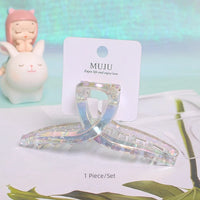 Wholesale 11cm Hot-Selling ABS Hair Claw Clip for Women and Girls Colorful Geometric Design Custom Claw Clip
