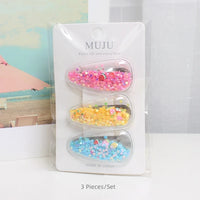 Quicksand Glitter BB Hair Clips for Girls – Gradient Sequin Side Bangs Clips (3-Piece Set)