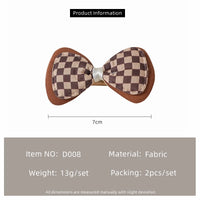 Coffee Colour Fabric Bow Hair Clips for Girls – Sweet Bread-Style Hairpins (2-Pack)