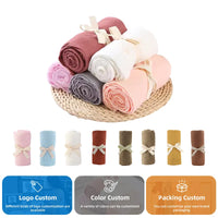 Bamboo & Cotton Baby Swaddle Blanket — Custom Colour, Organic