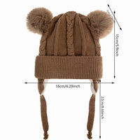 Baby Knitted Pom Pom Beanie — Ear Flap, Unisex 0–3Y
