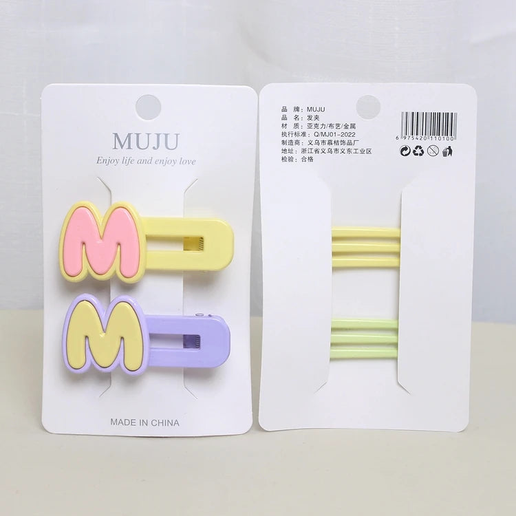 Korean Cartoon Side Hair Clips for Girls – Sweet Kids' Hairpins (Mixed Colours)