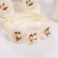 Nylon Princess Luxury Florals Baby Headband Socks Knitted Dress Set Anti-Slip Cotton Accessories Breathable Spring