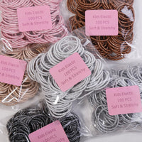 Wholesale 100Pcs Top Selling High Quality 3CM Glitter Kids Round Elastic Hair Ties Rubber Bands Rope