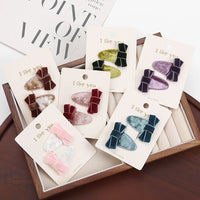 Mini Velvet Bow Snap Hair Clips for Kids — Pack of 2