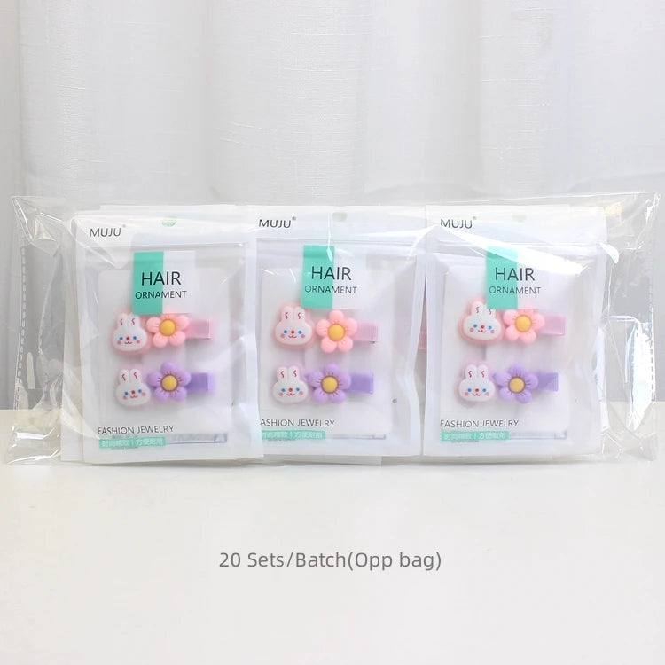 Strawberry Bear Hair Clips for Kids – Sweet Cartoon Hairpins (2-Pack)