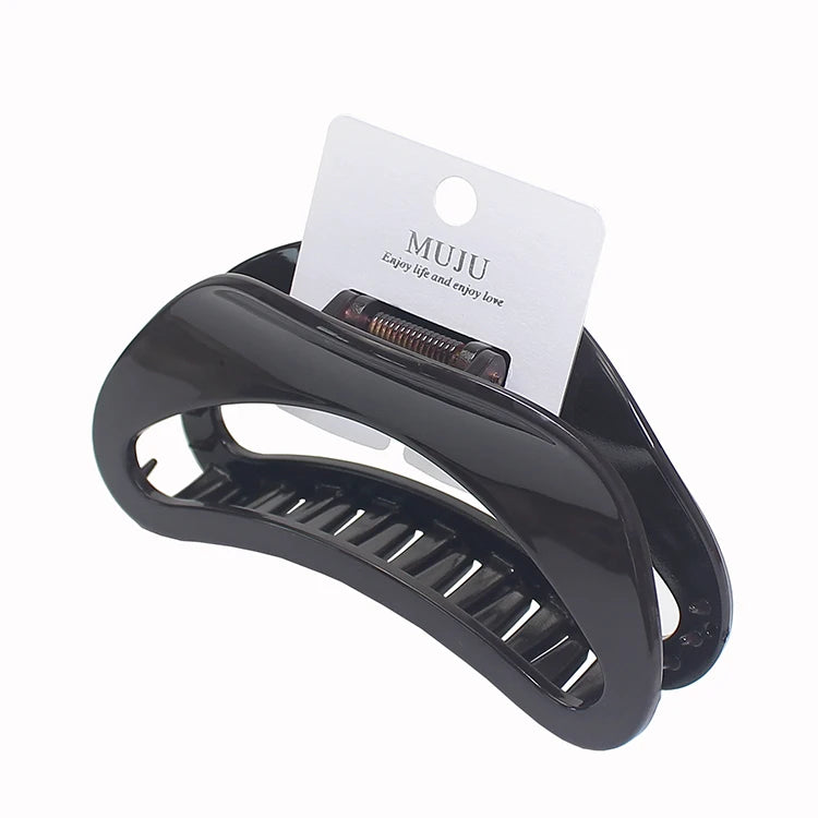 Large 12cm Hollow-out Hair Claw Rapid Sample Half Circle Moon Back Luxury Hair Accessory Shark Clip Made High Quality Plastic