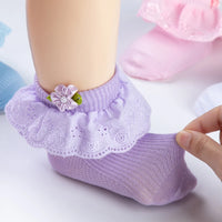 Baby Lace Floral Socks Candy Color Cotton Newborn Baby Socks Super Soft Custom Baby Socks Wholesale
