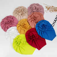 Multi Colors Baby Floral Turban Cotton Ribbed Blossom Baby Turban Stay Well High Stretch Spring and Autumn