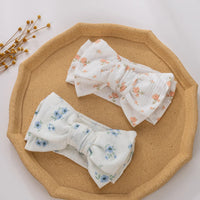 Wholesale Cute Sweet Party Style Kids Hairband Set 3-Packs Elastic Cotton Rabbit Ear Turban with Bows Accessories for Boys Girls