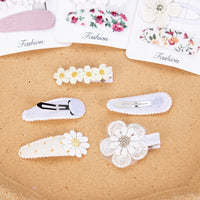 Daisy Snap Hair Clips for Girls — Spring Print, Pack of 5
