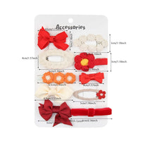 Hot Sale 12 PCS/set Cartoon Cloth Kids Hairpins Wholesale Bow Hair Clip Accessories Children's Duck Hair Clips