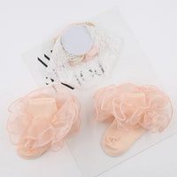 Hot Selling Newborn Floral Photography Props Soft Elastic Hair Band Casual Knitted Pearl Rhinestone Lace Headbands Socks Set