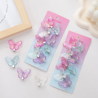 8Pcs/Set Transparent Butterfly Children's Hair Clips Little Girl Bang Hairpin Mini Resin Braided Hairgrips Baby Barrettes