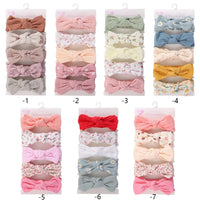 Muslin Cotton Big Bow Headband Set — Newborn to Toddler, Pack of 5