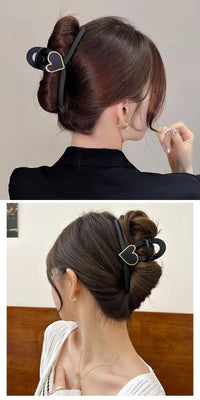 12.5cm High-grade Hair Claws Ribbon Love Large Hair Clip Lacquer Back Head Shark Claw Clips