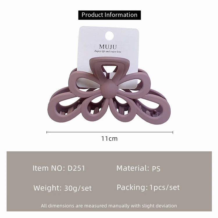 Premium Matte Bow Shark Claw Clip for Women – Gradient Back Head Hair Claw (11cm)