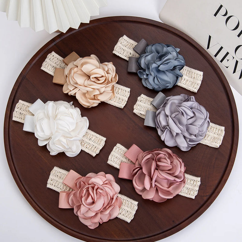 Baby Princess Floral Headband — Satin Rosette, 0–4Y